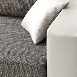 Fredriks Ecksofa Dublin II - (mit Schlaffunktion / beidseitig montierbar) - Kunstleder/Strukturstoff - Weiß / Grau -Wohnzimmermöbel boutique en ligne 1000073164 210614 18404200597 DETAILS P000000001000073164