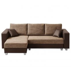 Fredriks Ecksofa Dublin II - (mit Schlaffunktion / beidseitig montierbar) - Kunstleder/Strukturstoff - Dunkelbraun / Braun -Wohnzimmermöbel boutique en ligne 1000073166 210614 18404300613 DETAILS P000000001000073166