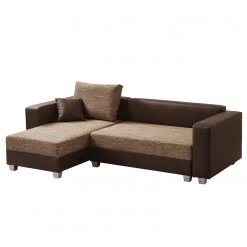 Fredriks Ecksofa Dublin II - (mit Schlaffunktion / beidseitig montierbar) - Kunstleder/Strukturstoff - Dunkelbraun / Braun -Wohnzimmermöbel boutique en ligne 1000073166 210614 18404300616 DETAILS P000000001000073166