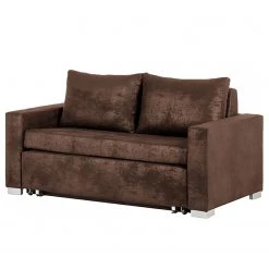 Mooved Schlafsofa Latina Antiklederoptik - Dunkelbraun - Breite: 170 cm