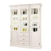 Ridgevalley Vitrinenschrank La Carlotta I - Pinie massiv - Creme - mit Beleuchtung