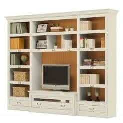 Maison Belfort TV-Wand Azjana I - Pinie Weiß / Pinie Honig - Ohne Leiter