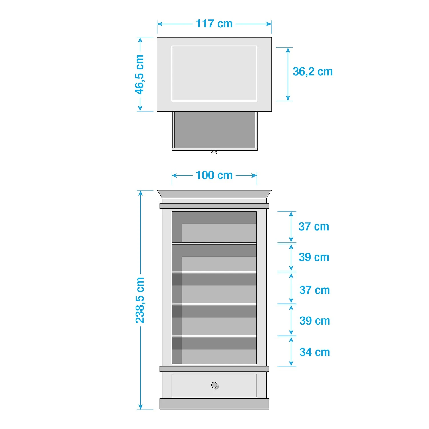 Maison Belfort Bücherregal Azjana II - Granit / Pinie Creme 3 Maison Belfort Bücherregal Azjana II - Granit / Pinie Creme – Bild 3