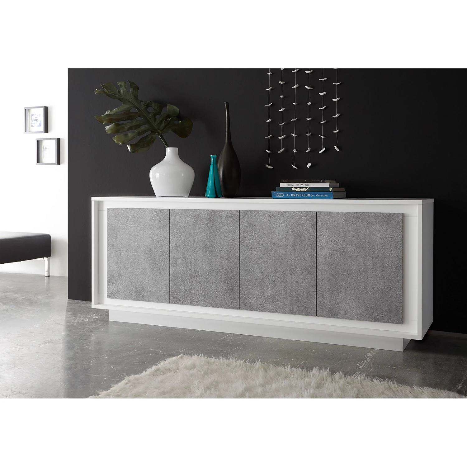 LC Spa Sideboard Forenza - Beton Dekor / Weiß 2 LC Spa Sideboard Forenza - Beton Dekor / Weiß – Bild 2