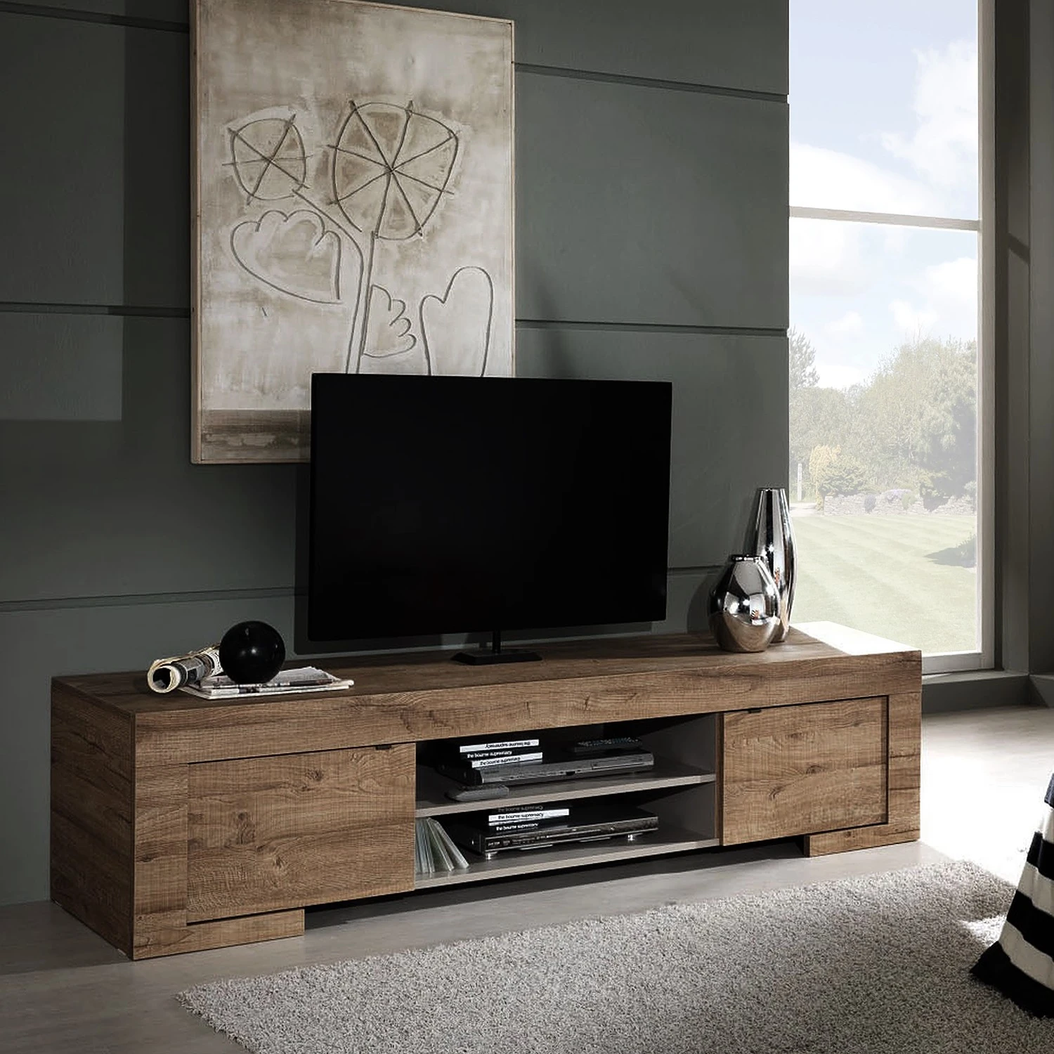 LC Spa TV-Lowboard Milano LC - Eiche Dunkel Dekor 2 LC Spa TV-Lowboard Milano LC - Eiche Dunkel Dekor – Bild 2