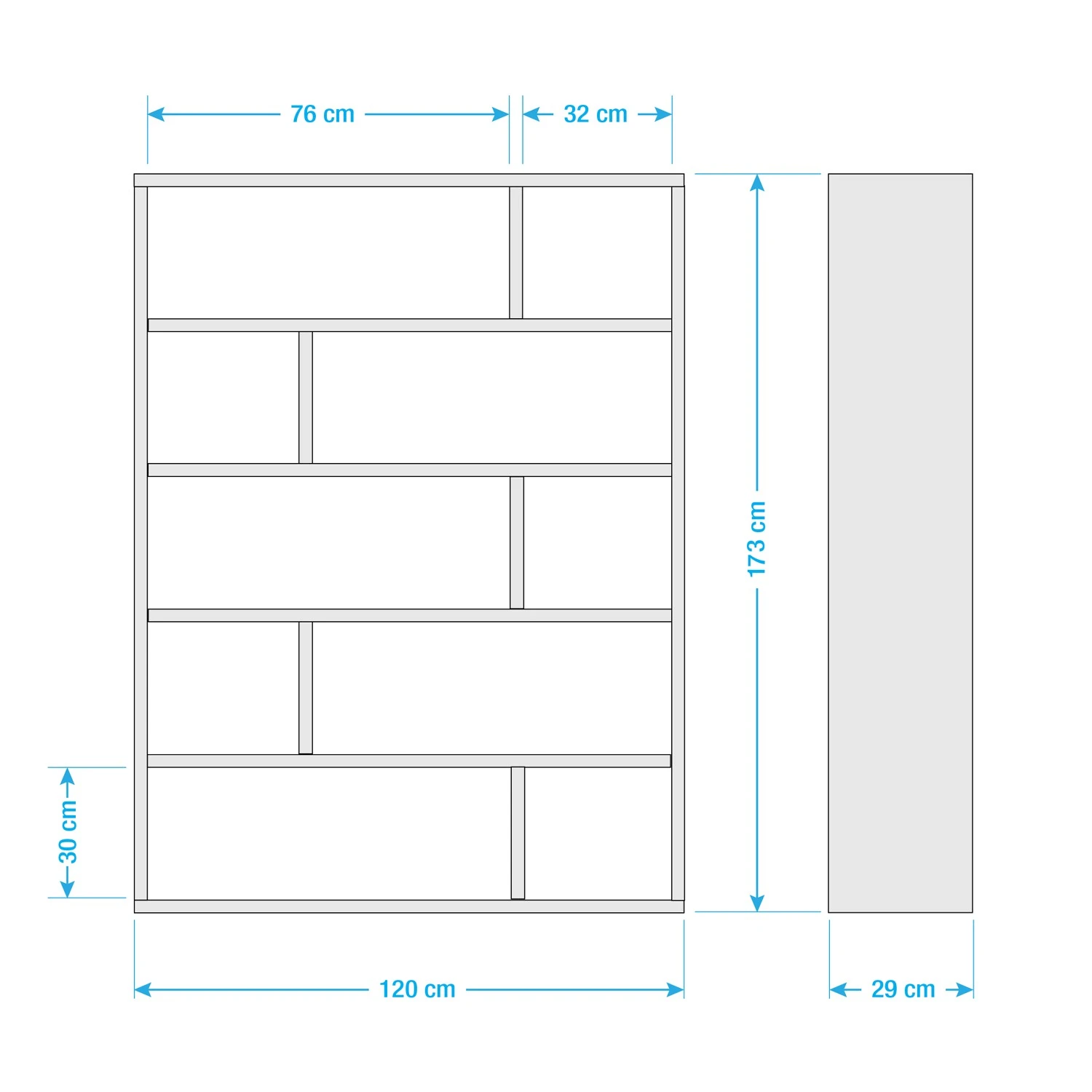 Temahome Regal Dublin - Weiß - Höhe: 173 cm 10 Temahome Regal Dublin - Weiß - Höhe: 173 cm – Bild 10