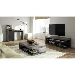 Temahome TV-Lowboard Detroit - Beton Dekor / Matt Schwarz -Wohnzimmermöbel boutique en ligne 1000095037 201016 13220900177 MOOD DETAILS P000000001000095037 mood