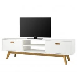 Tenzo TV-Lowboard Bess - Eiche teilmassiv - Weiß