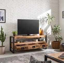 Wolf-Möbel TV-Lowboard Iron - Mango massiv / Eisen -Wohnzimmermöbel boutique en ligne 1000104115 200407 07014300009 MOOD DETAILS P000000001000104115 mood