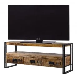 Wolf-Möbel TV-Lowboard Iron - Mango massiv / Eisen