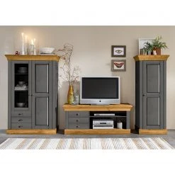 Maison Belfort Wohnwand Bergen (3-teilig) - Kiefer Grau / Kiefer Laugenfarbig