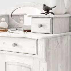 Maison Belfort Vertiko Narva - Kiefer Weiß -Wohnzimmermöbel boutique en ligne 1000104519 210223 10290300485 DETAILS P000000001000104519