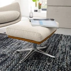 Studio Copenhagen Polsterhocker Hepburn III - Beige / Cognac - Chrom glänzend -Wohnzimmermöbel boutique en ligne 1000110662 180803 085036113 MOOD GALLERYIMAGES P000000001000110662 mood