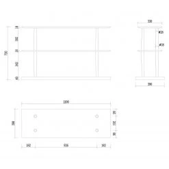Mørteens Regal Lindholm IV - Weiß - 120 x 72 cm -Wohnzimmermöbel boutique en ligne 1000110750 190925 13055600002 SKETCH DETAILS P000000001000110750 sketch