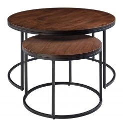 Ars manufacti Couchtisch Marias I (2er-Set) - Walnuss / Schwarz -Wohnzimmermöbel boutique en ligne 1000111508 180920 13475011 GALLERYIMAGES P000000001000111508