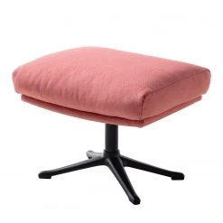 Studio Copenhagen Polsterhocker Garbo III - Webstoff - Webstoff Osta: Koralle - Schwarz