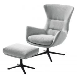 Studio Copenhagen Polsterhocker Hepburn III - Webstoff Saia: Hellgrau - Schwarz -Wohnzimmermöbel boutique en ligne 1000116425 180830 120929210 GALLERYIMAGES P000000001000116425