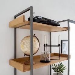 Ars manufacti Bücherregal Dharai I - Echtholzfurnier / Metall - Eiche / Silber -Wohnzimmermöbel boutique en ligne 1000117164 180827 07154920 GALLERYIMAGES P000000001000117164