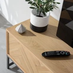 Ars manufacti TV-Lowboard Dharai - Echtholzfurnier / Metall - Eiche / Silber -Wohnzimmermöbel boutique en ligne 1000117170 180822 15192724 GALLERYIMAGES P000000001000117170