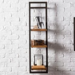 Ars manufacti Wandregal Manchester - Akazie massiv / Metall - Akazie / Anthrazit - 22 x 85 cm -Wohnzimmermöbel boutique en ligne 1000117172 180820 08335909 MOOD GALLERYIMAGES P000000001000117172 mood