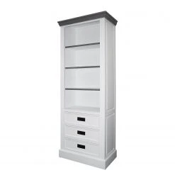 Maison Belfort Regal Nasinu - Paulownia teilmassiv - Weiß / Antik Grau