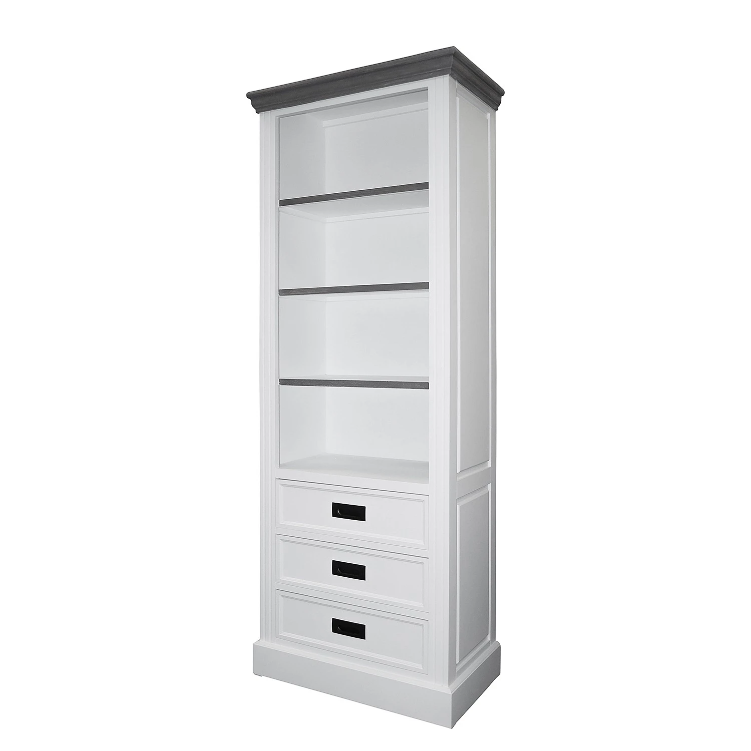 Maison Belfort Regal Nasinu - Paulownia teilmassiv - Weiß / Antik Grau 1 Maison Belfort Regal Nasinu - Paulownia teilmassiv - Weiß / Antik Grau