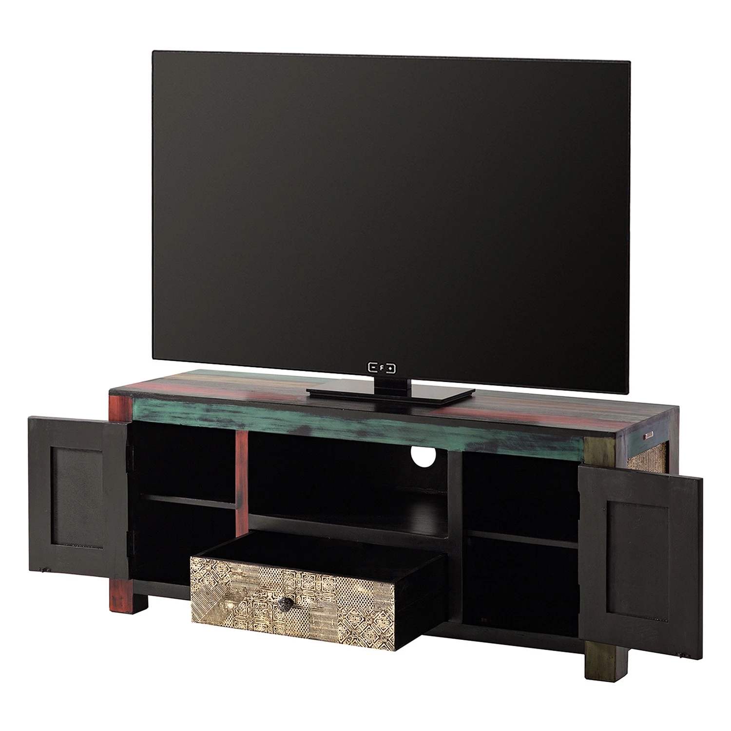 Wolf-Möbel TV-Lowboard Goa III - Mango teilmassiv - Mango Dunkelbraun / Blau 3 Wolf-Möbel TV-Lowboard Goa III - Mango teilmassiv - Mango Dunkelbraun / Blau – Bild 3