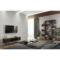 Temahome TV-Lowboard Dixie - Walnuss / Schwarz -Wohnzimmermöbel boutique en ligne 1000117675 201016 13243300239 MOOD DETAILS P000000001000117675 mood