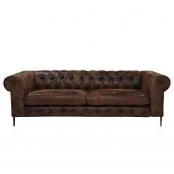 Ars manufacti Sofa Cayley (3-Sitzer) - Antiklederlook - Braun