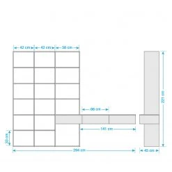 Loftscape TV-Wand Emporior III - Matt Hellbeige / Matt Weiß - Breite: 294 cm -Wohnzimmermöbel boutique en ligne 1000119693 200428 11275800012 SKETCH DETAILS P000000001000119693 sketch