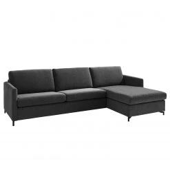 Fredriks Ecksofa Cipo I - Schwarz meliert - Longchair davorstehend rechts