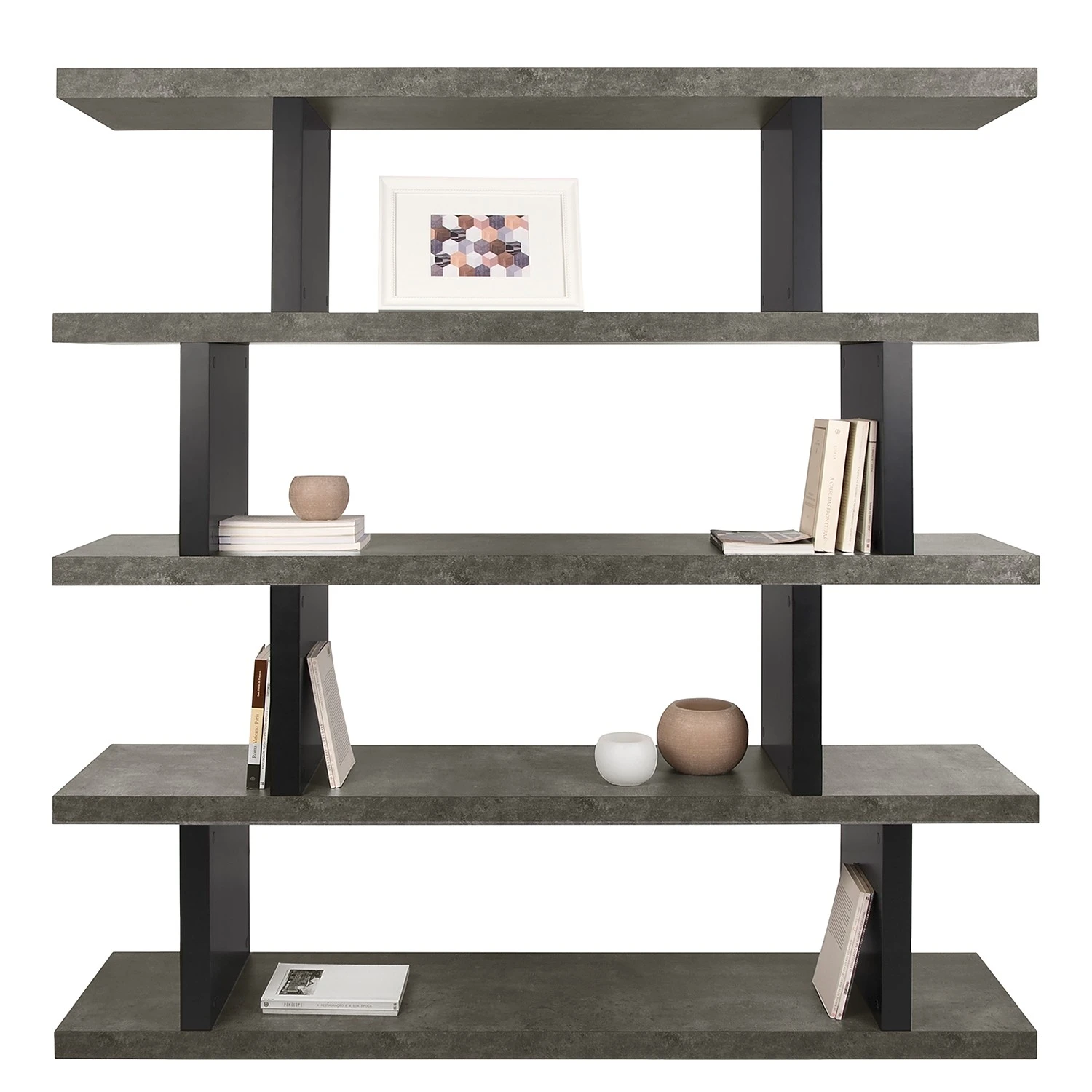 Temahome Regal Detroit - Beton Dekor / Schwarz - Höhe: 172 cm 5 Temahome Regal Detroit - Beton Dekor / Schwarz - Höhe: 172 cm – Bild 5