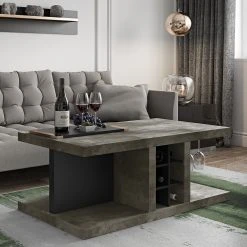 Temahome Couchtisch Detroit ll - Beton Dekor / Matt Schwarz -Wohnzimmermöbel boutique en ligne 1000119849 201016 13253600265 MOOD DETAILS P000000001000119849 mood