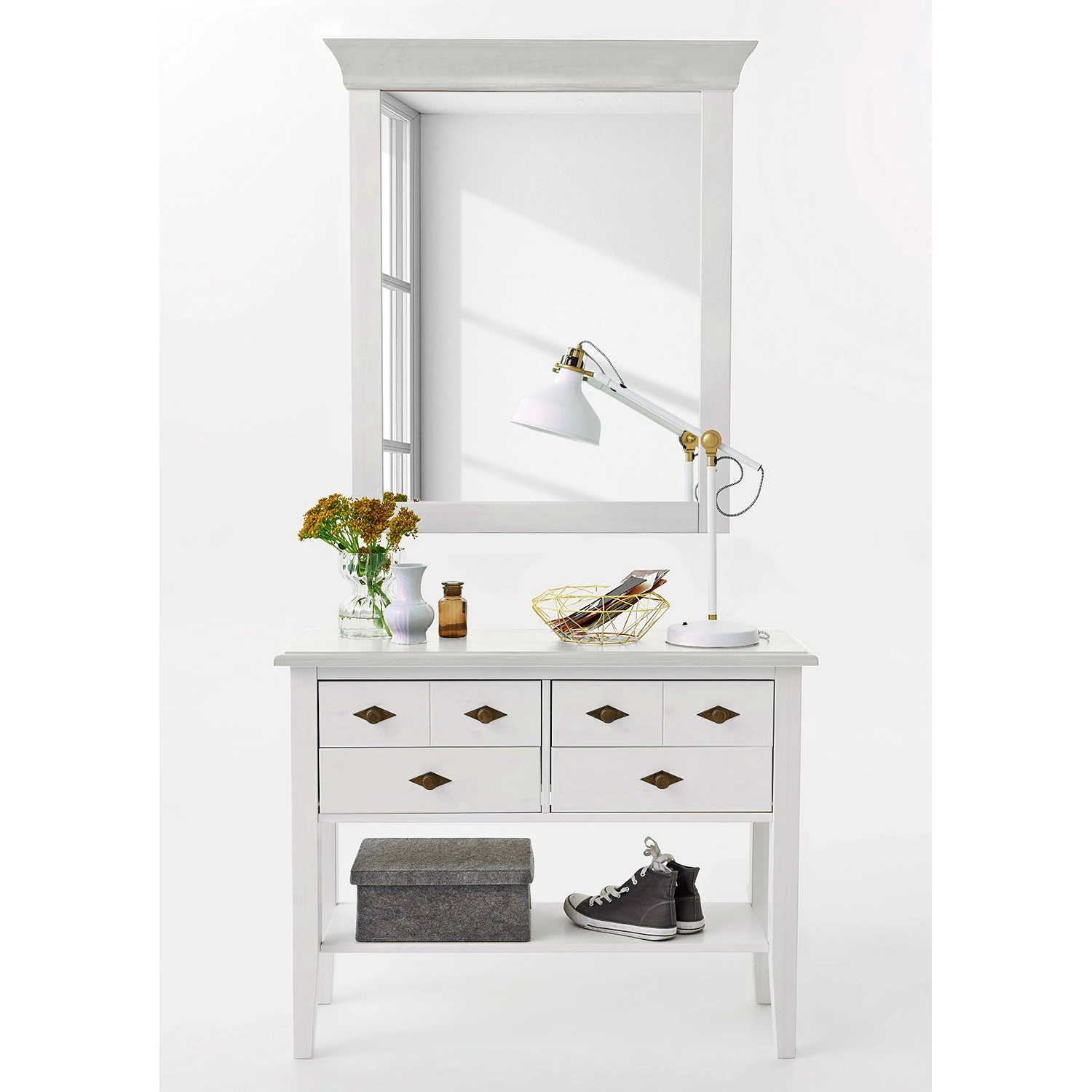 Maison Belfort Konsolentisch Bergen I - Kiefer massiv - Kiefer Weiß - Breite: 102 cm 3 Maison Belfort Konsolentisch Bergen I - Kiefer massiv - Kiefer Weiß - Breite: 102 cm – Bild 3