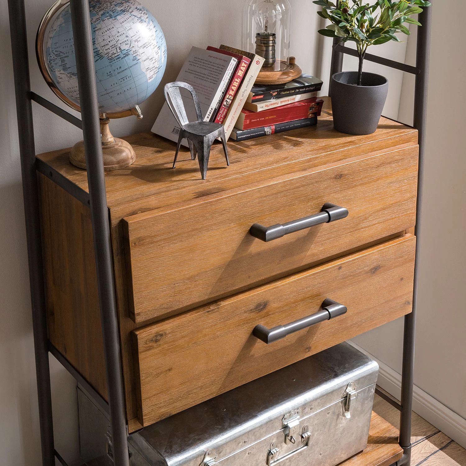 Ars manufacti Regal Atelier IV - Akazie massiv / Metall - Akazie Braun / Anthrazit 10 Ars manufacti Regal Atelier IV - Akazie massiv / Metall - Akazie Braun / Anthrazit – Bild 10