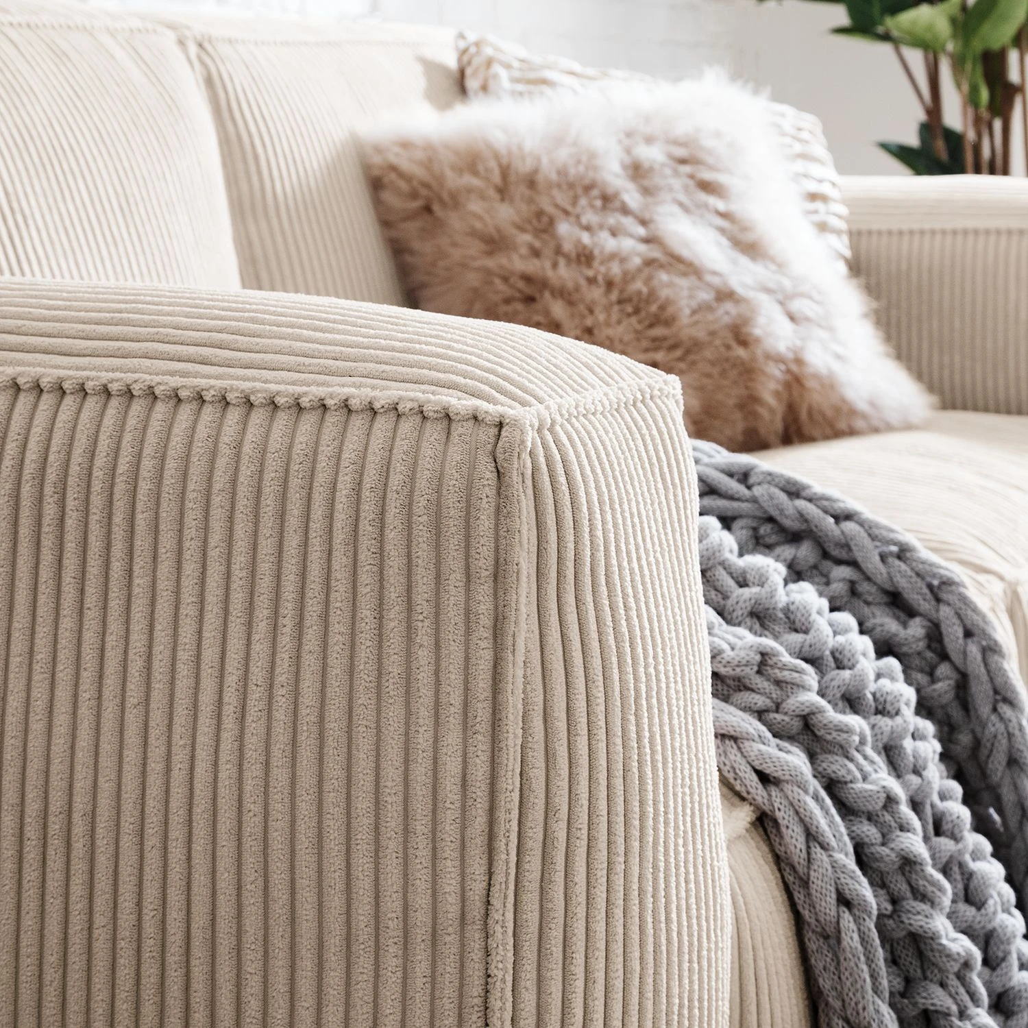 Ars Natura 3-Sitzer Sofa LORALAI - Cordstoff Lola: Creme 14 Ars Natura 3-Sitzer Sofa LORALAI - Cordstoff Lola: Creme – Bild 14