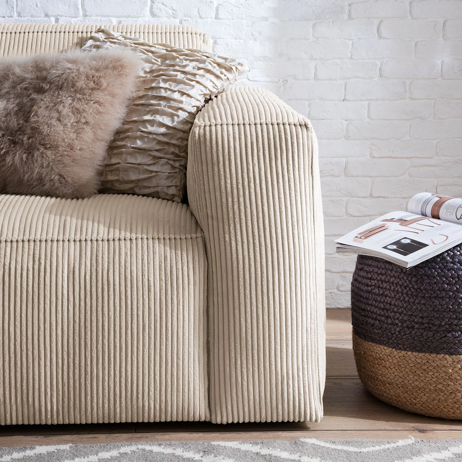 Ars Natura 3-Sitzer Sofa LORALAI - Cordstoff Lola: Creme 16 Ars Natura 3-Sitzer Sofa LORALAI - Cordstoff Lola: Creme – Bild 16