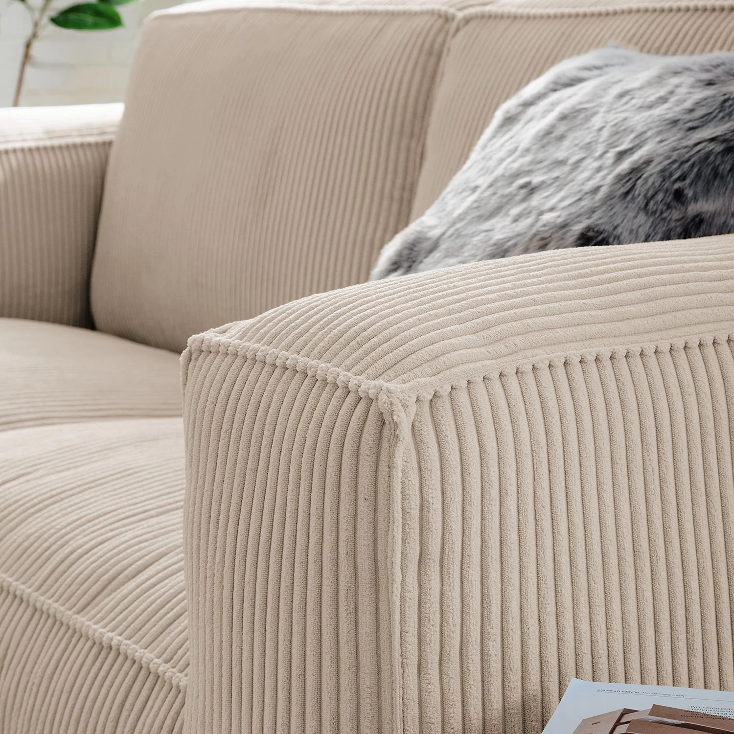 Ars Natura 3-Sitzer Sofa LORALAI - Cordstoff Lola: Creme 19 Ars Natura 3-Sitzer Sofa LORALAI - Cordstoff Lola: Creme – Bild 19