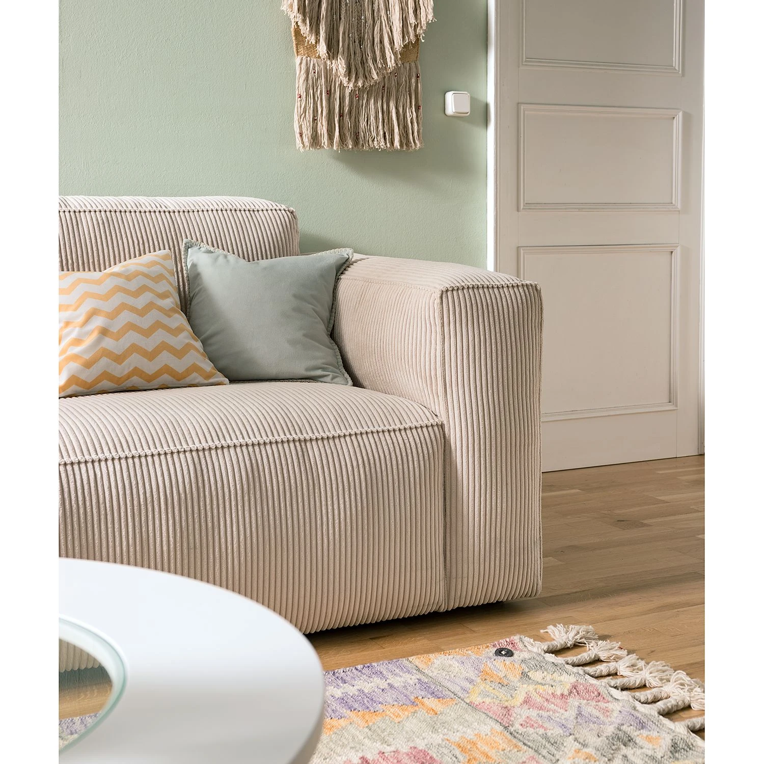 Ars Natura 3-Sitzer Sofa LORALAI - Cordstoff Lola: Creme 22 Ars Natura 3-Sitzer Sofa LORALAI - Cordstoff Lola: Creme – Bild 22