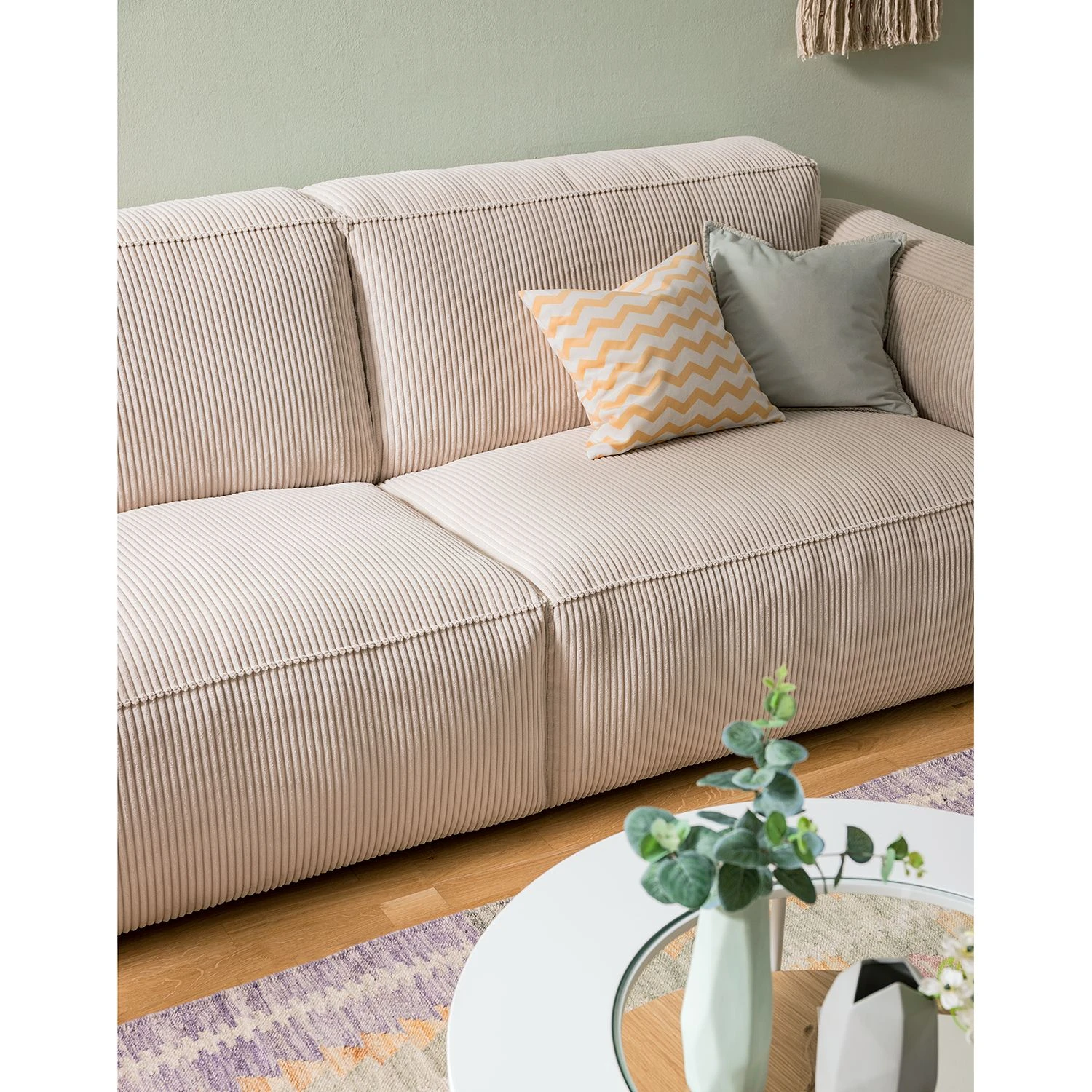 Ars Natura 3-Sitzer Sofa LORALAI - Cordstoff Lola: Creme 23 Ars Natura 3-Sitzer Sofa LORALAI - Cordstoff Lola: Creme – Bild 23