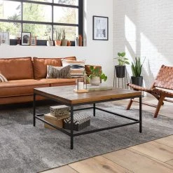 Ars manufacti Couchtisch Grasby - Altholz Pinie massiv / Metall - Pinie Dunkel / Schwarz -Wohnzimmermöbel boutique en ligne 1000123378 190527 16151900001 MOOD GALLERYIMAGES P000000001000123378 mood