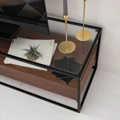 Studio Copenhagen Lowboard Rizzo - Holzwerkstoff / Glas - Schwarz / Walnuss Dekor 23 Studio Copenhagen Lowboard Rizzo - Holzwerkstoff / Glas - Schwarz / Walnuss Dekor -Wohnzimmermöbel boutique en ligne 1000123450 190328 11102900024 GALLERYIMAGES P000000001000123450