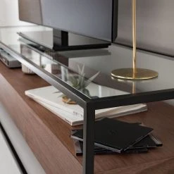 Studio Copenhagen Lowboard Rizzo - Holzwerkstoff / Glas - Schwarz / Walnuss Dekor 24 Studio Copenhagen Lowboard Rizzo - Holzwerkstoff / Glas - Schwarz / Walnuss Dekor -Wohnzimmermöbel boutique en ligne 1000123450 190328 11102900025 GALLERYIMAGES P000000001000123450