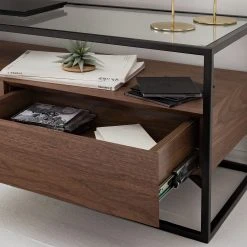 Studio Copenhagen Lowboard Rizzo - Holzwerkstoff / Glas - Schwarz / Walnuss Dekor 25 Studio Copenhagen Lowboard Rizzo - Holzwerkstoff / Glas - Schwarz / Walnuss Dekor -Wohnzimmermöbel boutique en ligne 1000123450 190328 11102900026 GALLERYIMAGES P000000001000123450