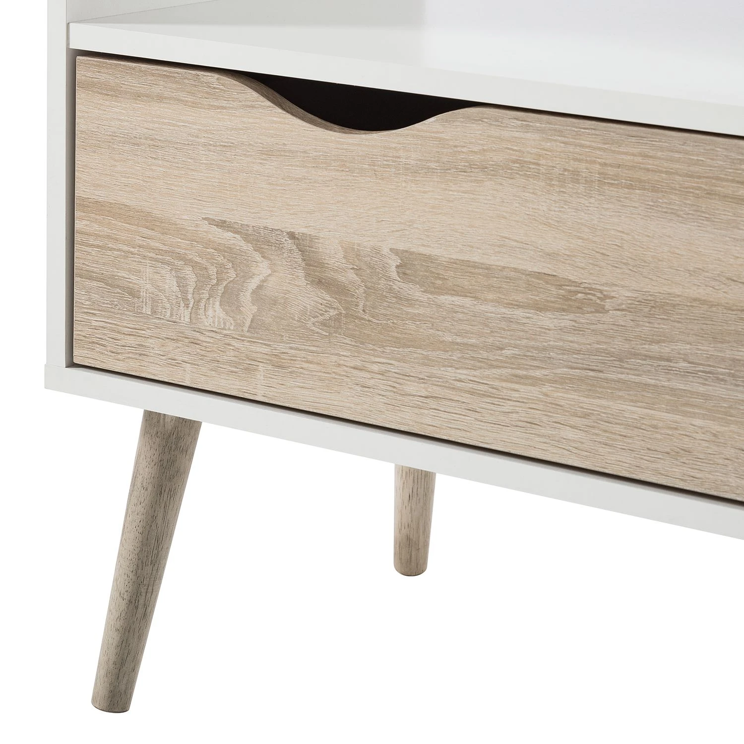 Mørteens TV-Lowboard Sunndal - Gummibaum teilmassiv - Weiß / Eiche Hell 10 Mørteens TV-Lowboard Sunndal - Gummibaum teilmassiv - Weiß / Eiche Hell – Bild 10