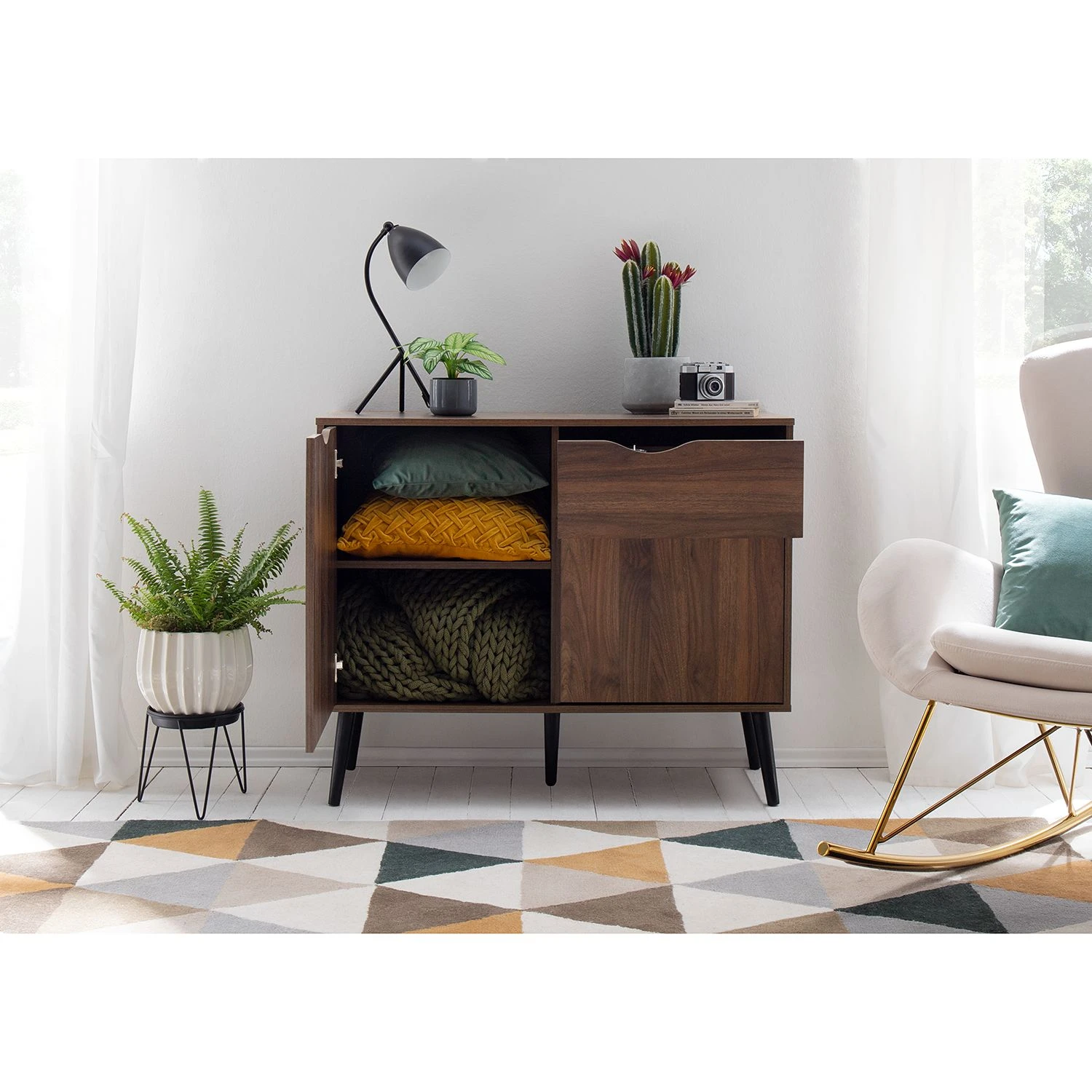 Mørteens Kommode Gjora I - Gummibaum teilmassiv - Walnuss 3 Mørteens Kommode Gjora I - Gummibaum teilmassiv - Walnuss – Bild 3