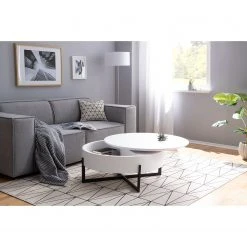 Fredriks Couchtisch Meldal - Metall - Matt Weiß / Schwarz -Wohnzimmermöbel boutique en ligne 1000123769 190222 13045800002 MOOD GALLERYIMAGES P000000001000123769 mood