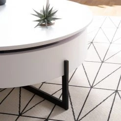 Fredriks Couchtisch Meldal - Metall - Matt Weiß / Schwarz -Wohnzimmermöbel boutique en ligne 1000123769 190222 13045800003 GALLERYIMAGES P000000001000123769