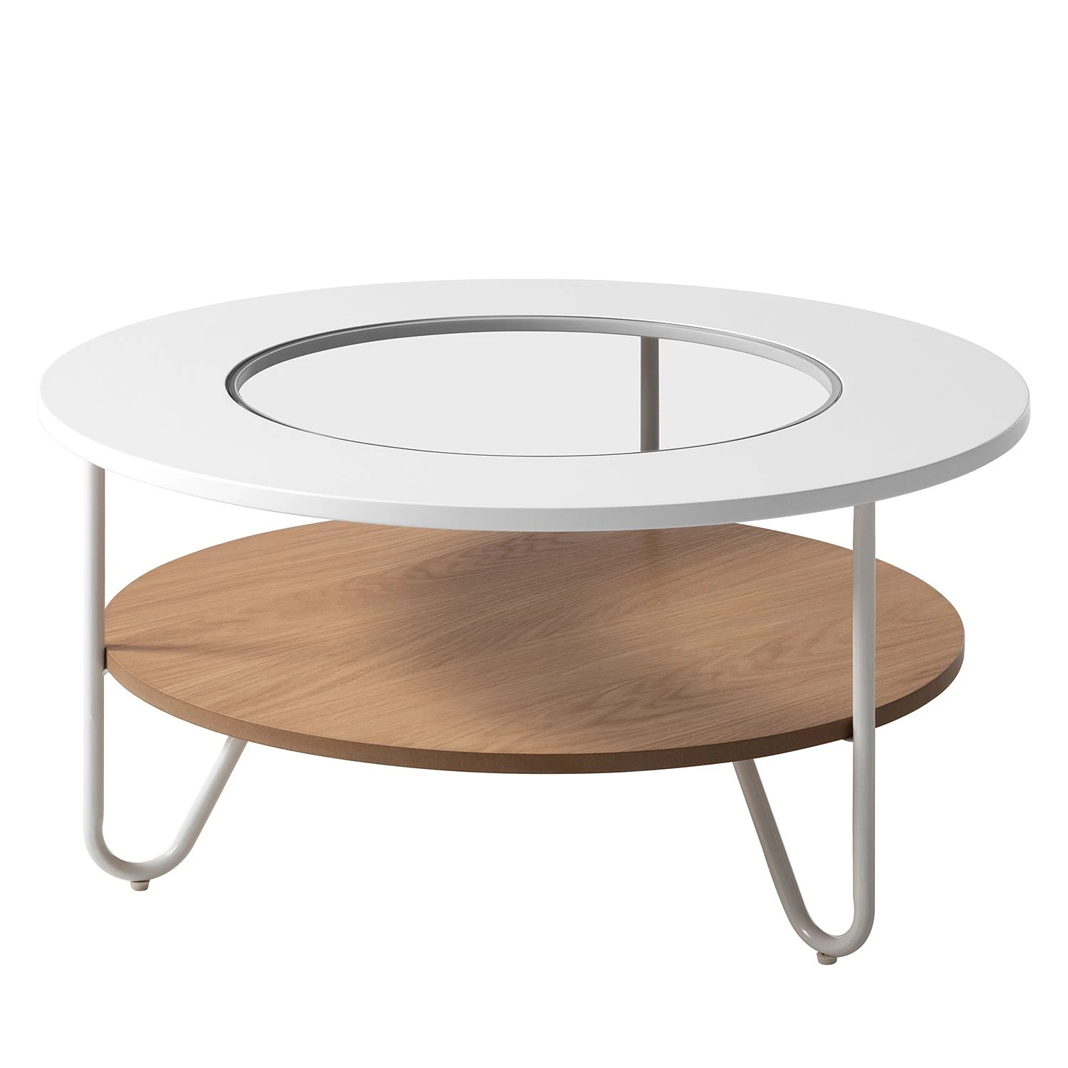 Fredriks Couchtisch Forsa - Metall - Weiß / Eiche Dekor 1 Fredriks Couchtisch Forsa - Metall - Weiß / Eiche Dekor