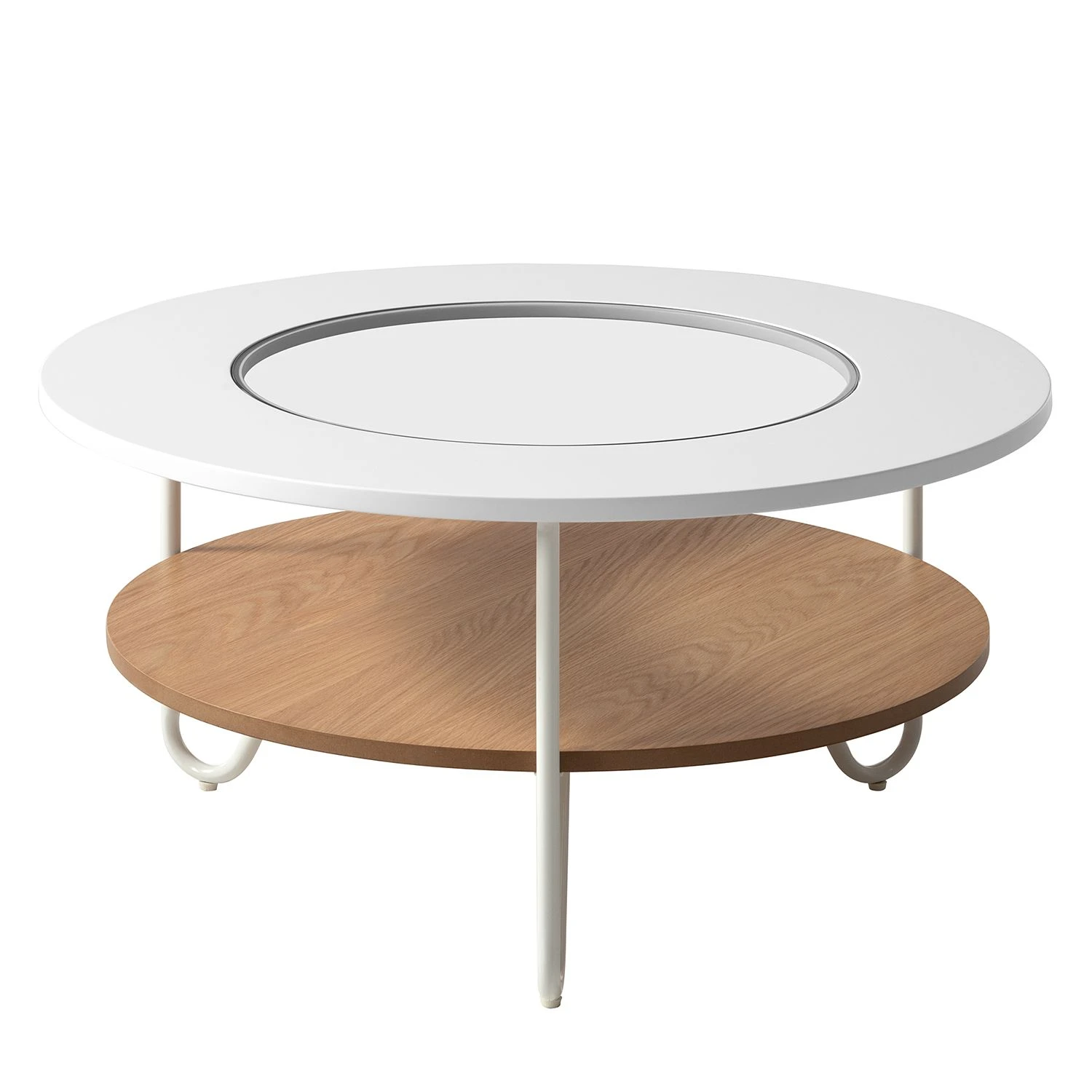 Fredriks Couchtisch Forsa - Metall - Weiß / Eiche Dekor 6 Fredriks Couchtisch Forsa - Metall - Weiß / Eiche Dekor – Bild 6